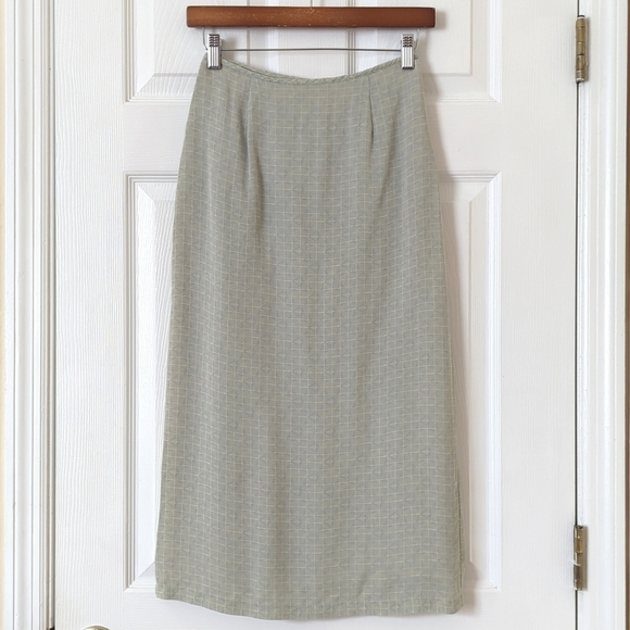 Petite Sophisticate Dresses & Skirts - Petite Sophisticate 90's Vintage Funky Silk High Waisted Straight Midi Skirt 2